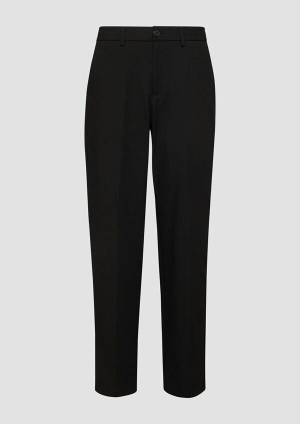 s.O NOW: Lässige Wide-Leg-Hose aus Stretch-Twill mit Elastikbund