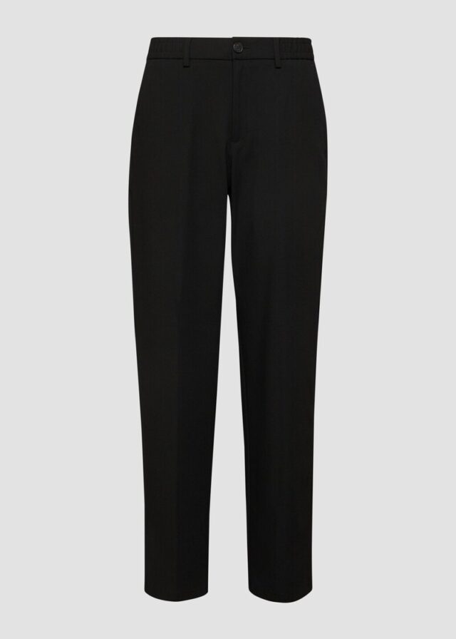 s.O NOW: Lässige Wide-Leg-Hose aus Stretch-Twill mit Elastikbund