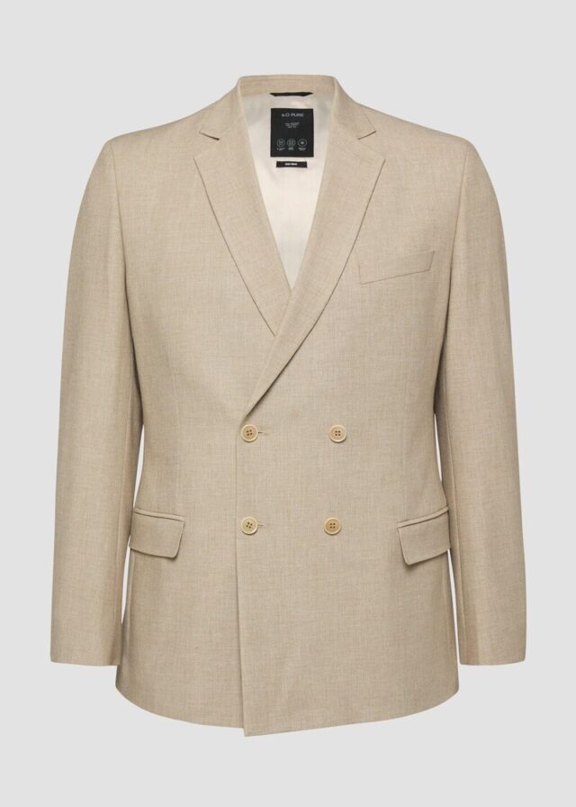 s.O PURE: Doppelreihiges Sakko aus elastischem Leinenmix