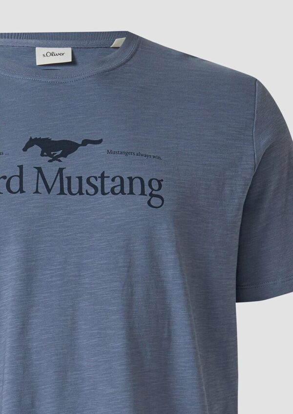 T-Shirt mit Flammgarnstruktur und Artwork