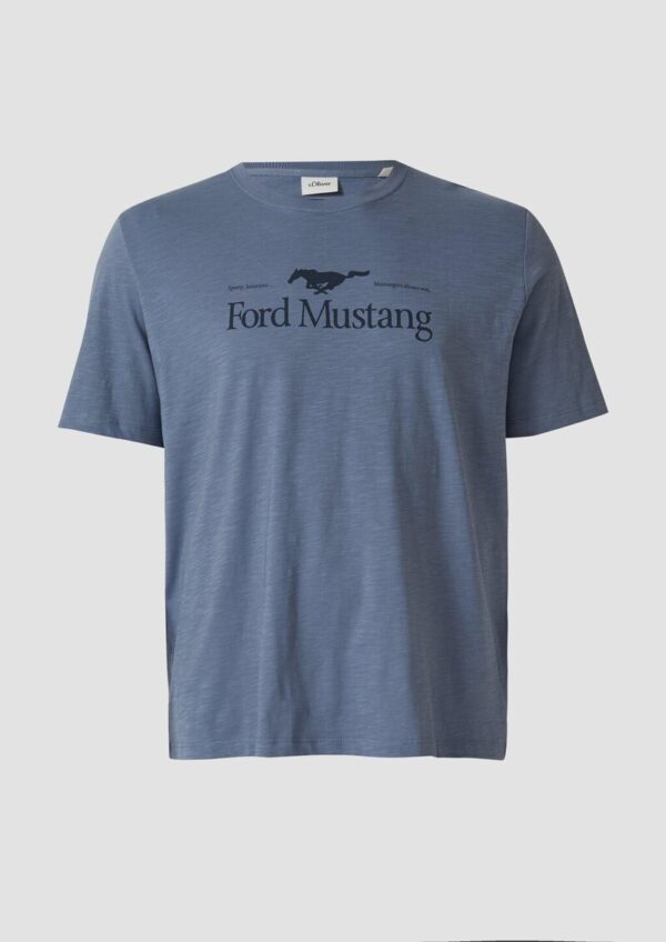 T-Shirt mit Flammgarnstruktur und Artwork