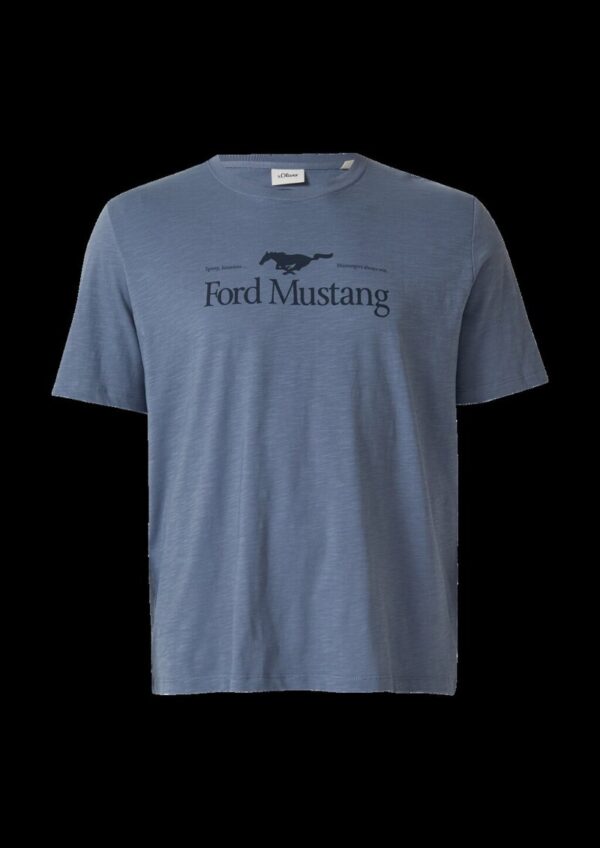 T-Shirt mit Flammgarnstruktur und Artwork