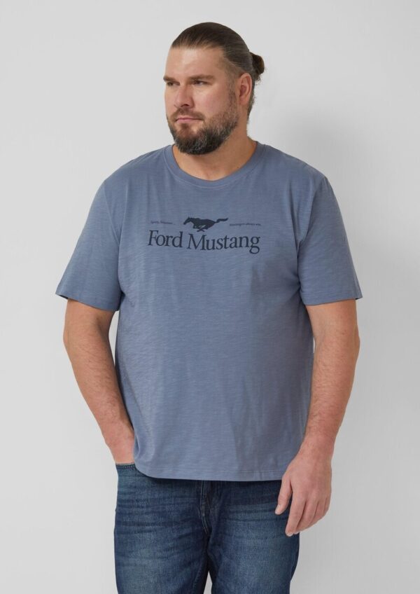 T-Shirt mit Flammgarnstruktur und Artwork