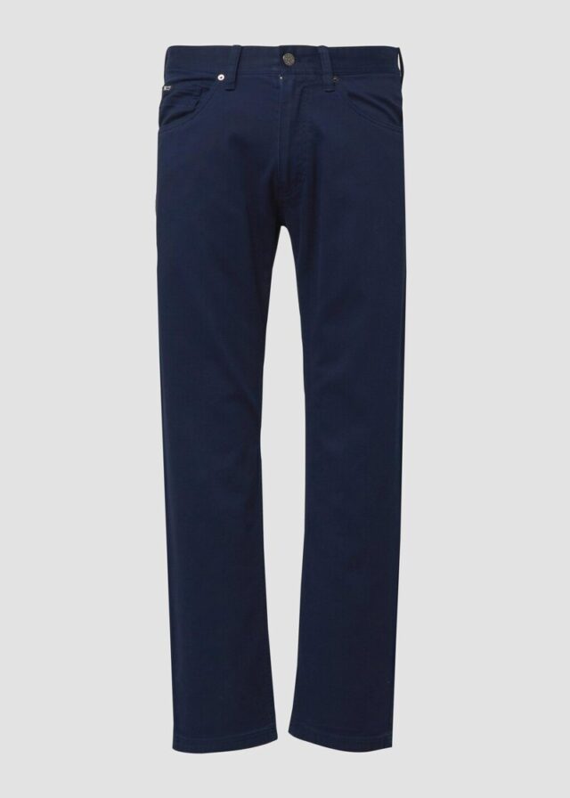 Regular Fit: Hose aus strukturierter Baumwolle