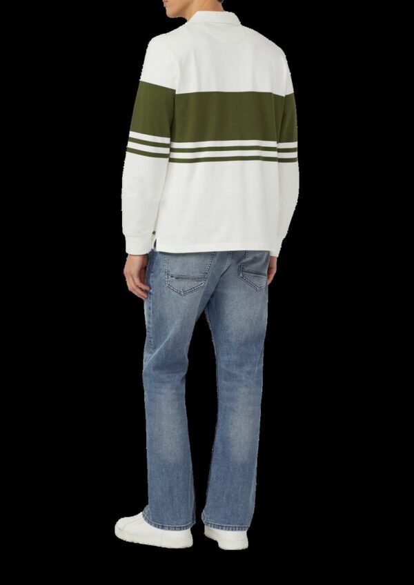 Baumwoll-Sweatshirt mit Polokragen und Knopfleiste