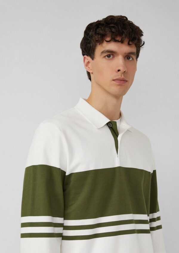 Baumwoll-Sweatshirt mit Polokragen und Knopfleiste