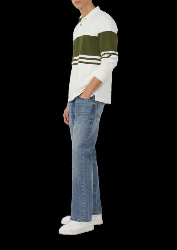 Baumwoll-Sweatshirt mit Polokragen und Knopfleiste