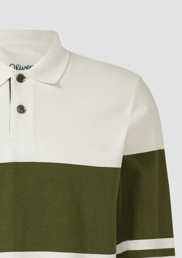 Baumwoll-Sweatshirt mit Polokragen und Knopfleiste