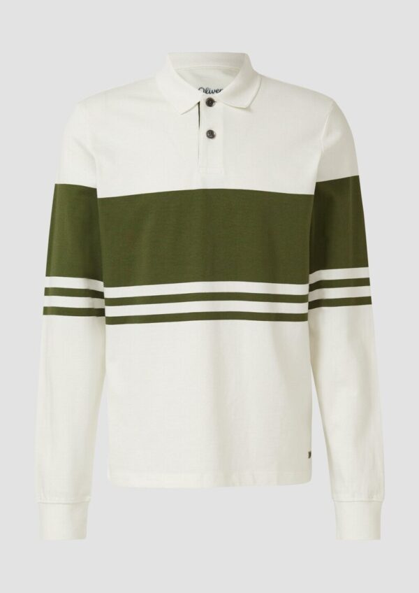 Baumwoll-Sweatshirt mit Polokragen und Knopfleiste