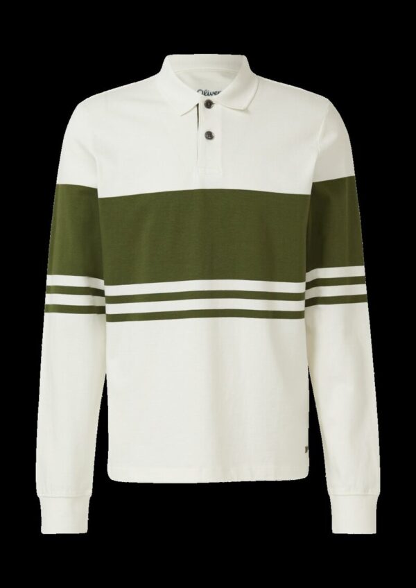 Baumwoll-Sweatshirt mit Polokragen und Knopfleiste