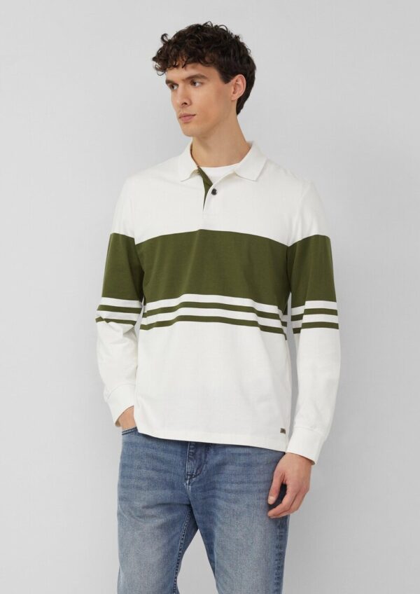 Baumwoll-Sweatshirt mit Polokragen und Knopfleiste