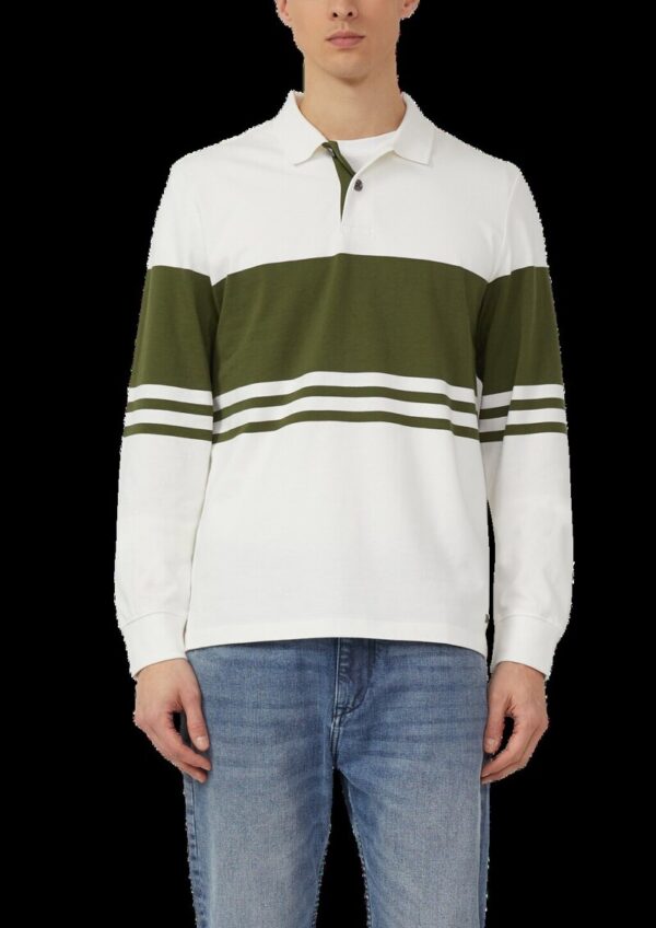 Baumwoll-Sweatshirt mit Polokragen und Knopfleiste