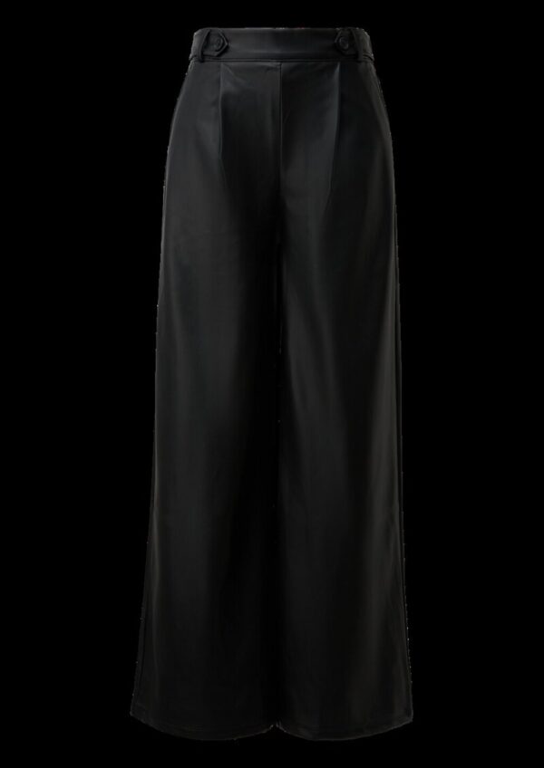 Wide-Leg-Hose in Leder-Optik