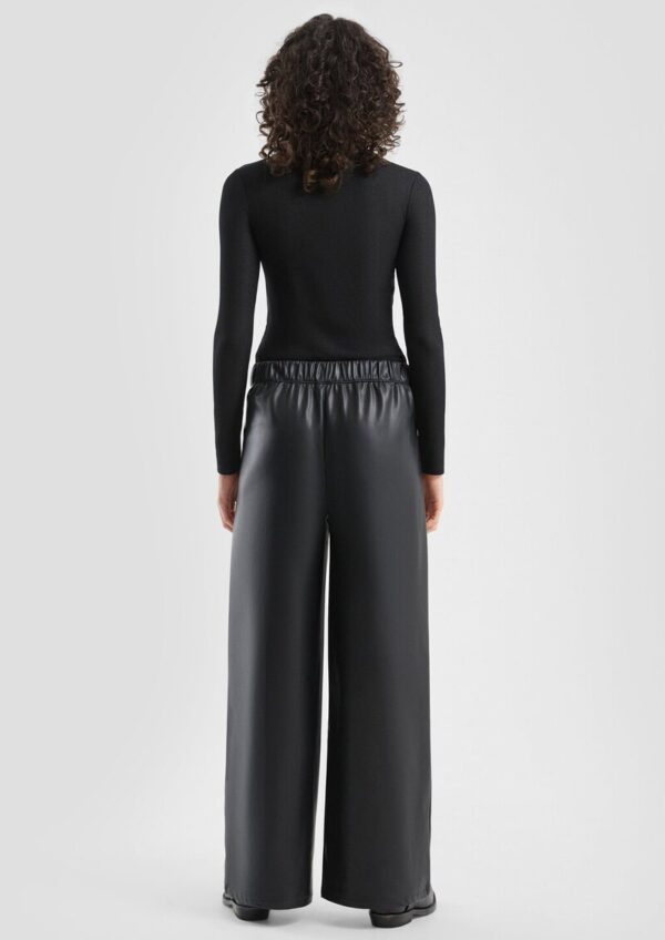 Wide-Leg-Hose in Leder-Optik