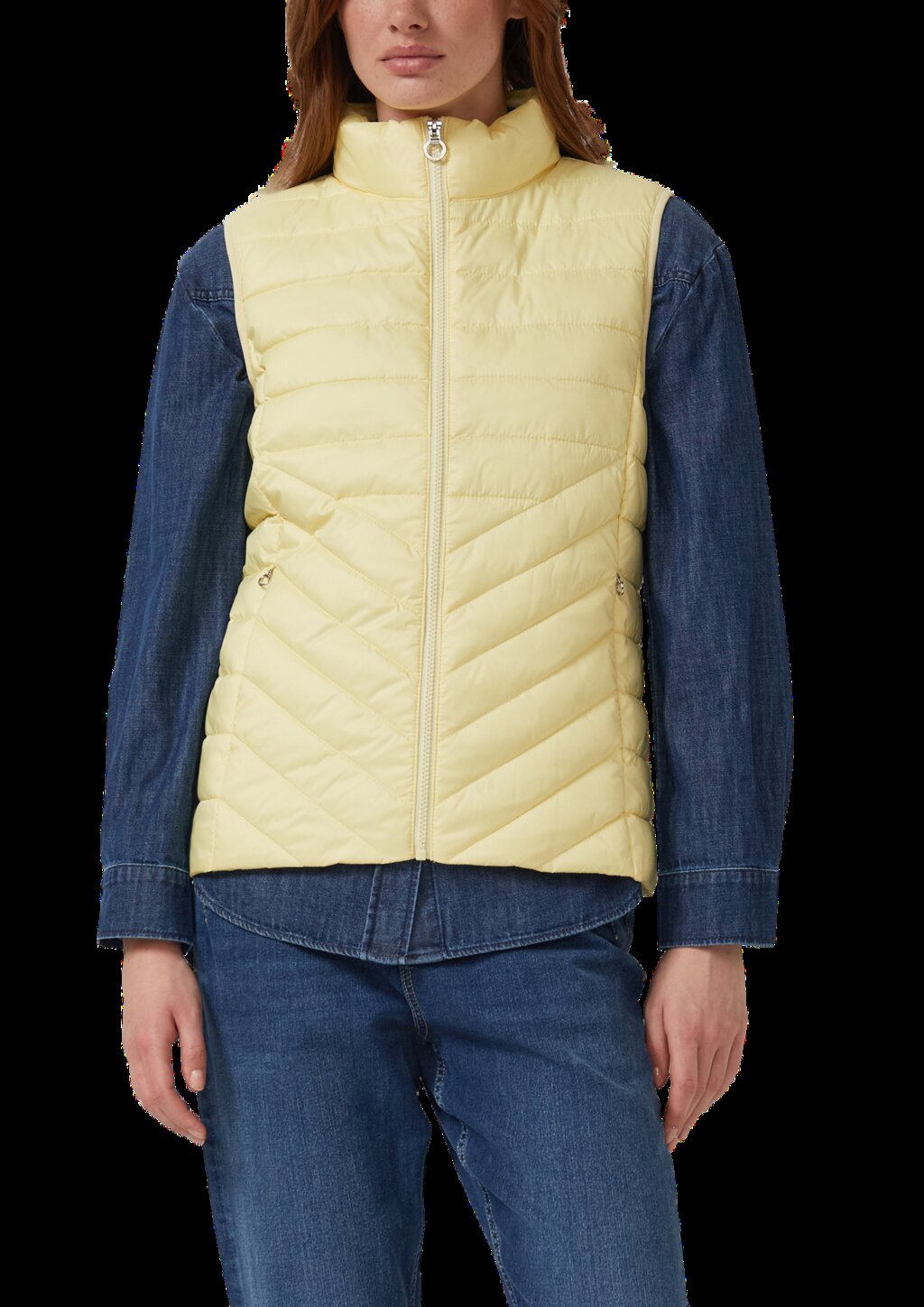 Leichte Steppweste mit Stehkragen und Packfunktion