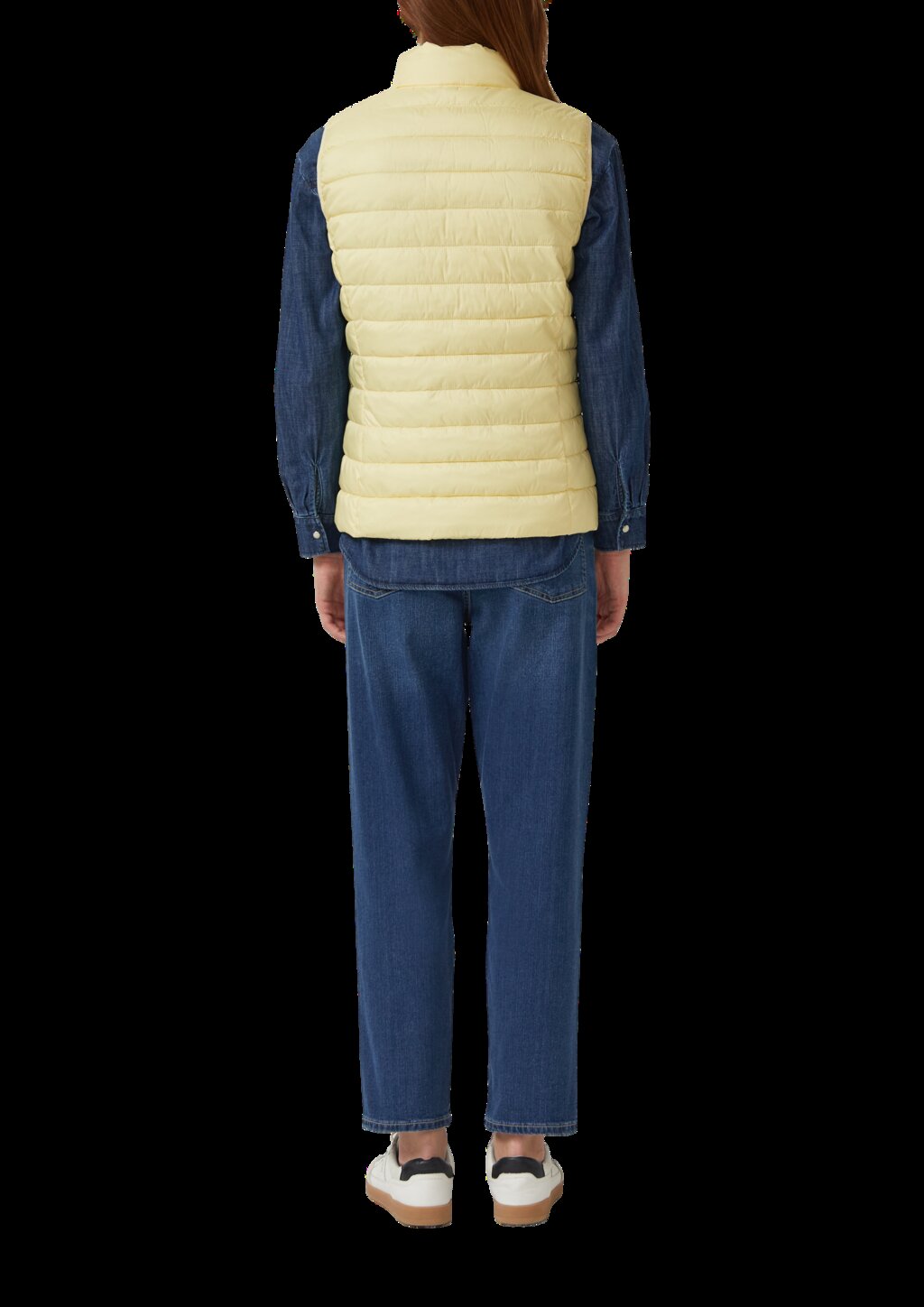 Leichte Steppweste mit Stehkragen und Packfunktion