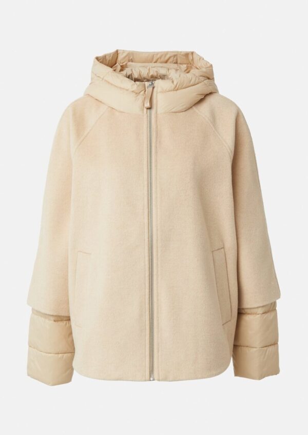 Cape-Jacke aus Wollmix mit Stepp-Details