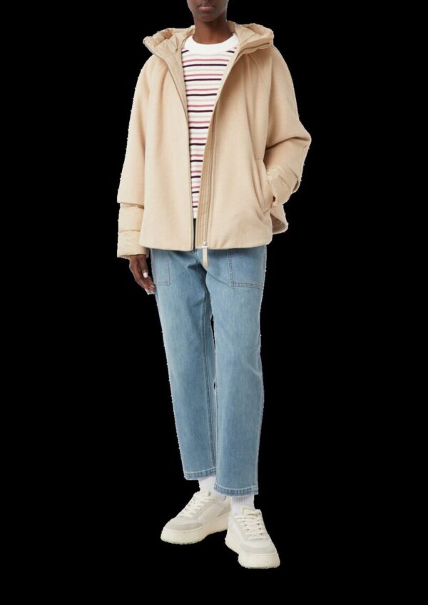 Cape-Jacke aus Wollmix mit Stepp-Details