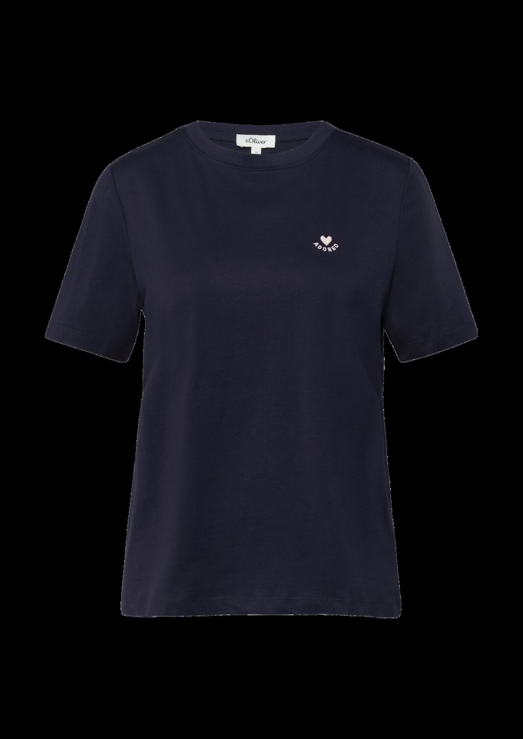 Jersey-T-Shirt im Regular Fit mit Herz-Stickerei