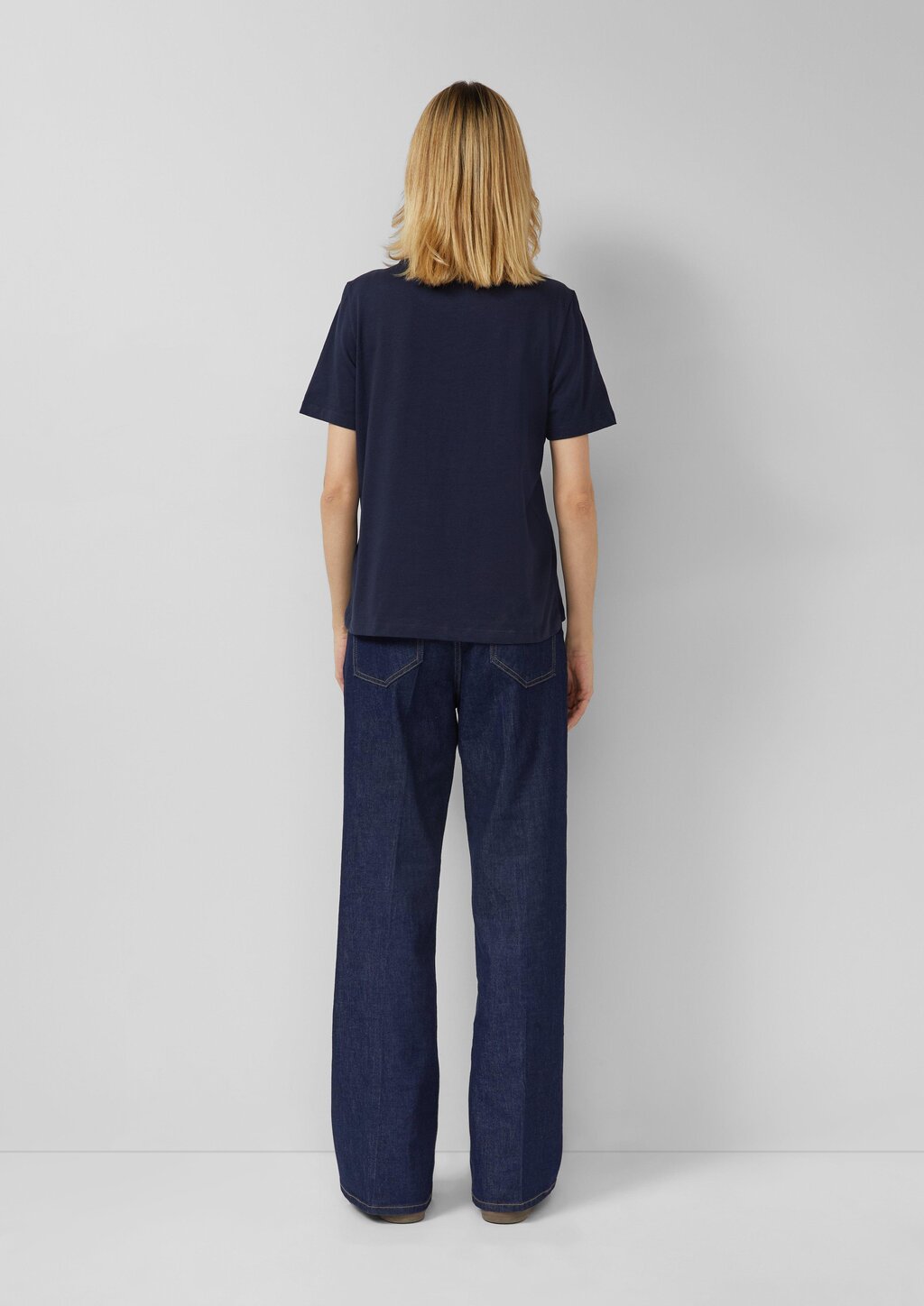 Jersey-T-Shirt im Regular Fit mit Herz-Stickerei