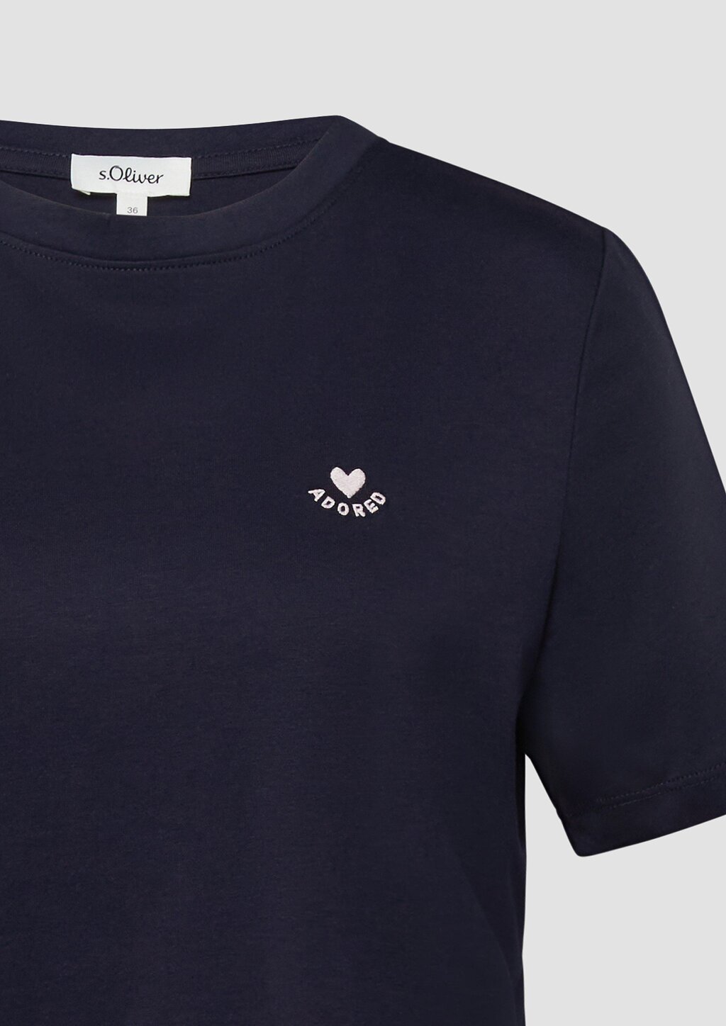 Jersey-T-Shirt im Regular Fit mit Herz-Stickerei