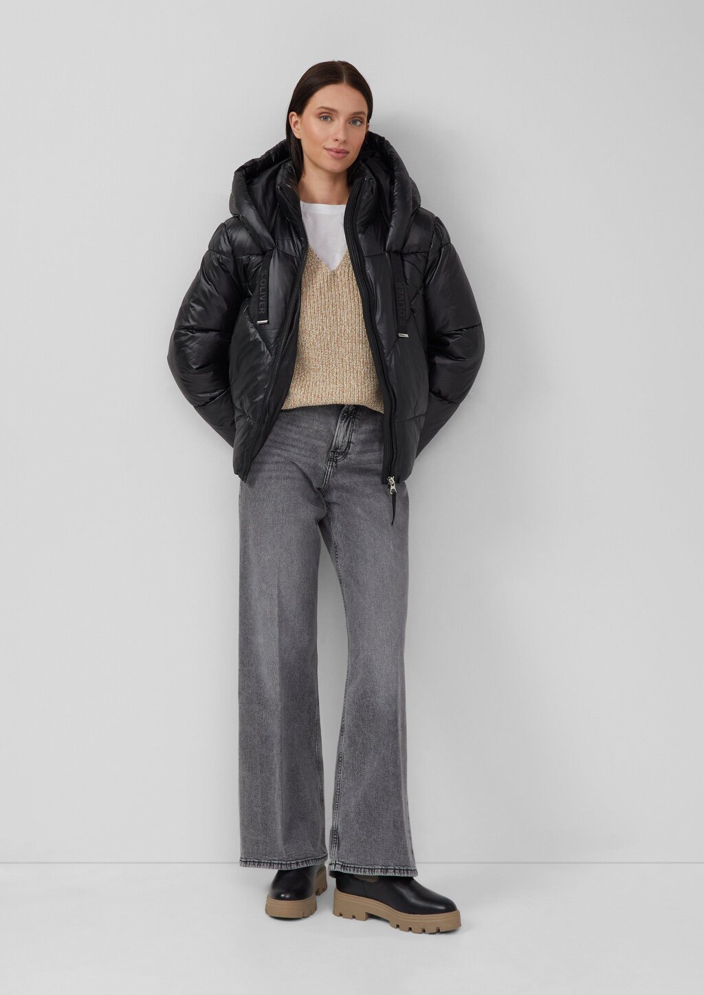 Gesteppte Puffer-Jacke mit Weitenregulierung