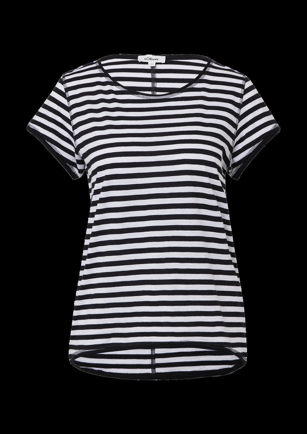 T-Shirt mit Rollkanten und Flammgarnstruktur