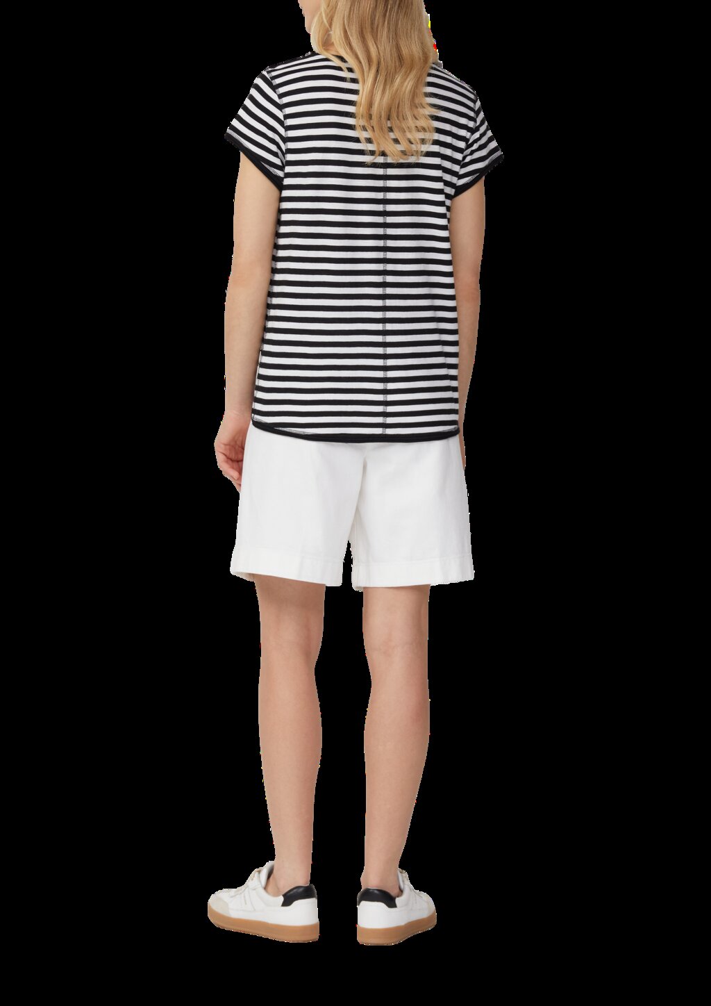 T-Shirt mit Rollkanten und Flammgarnstruktur