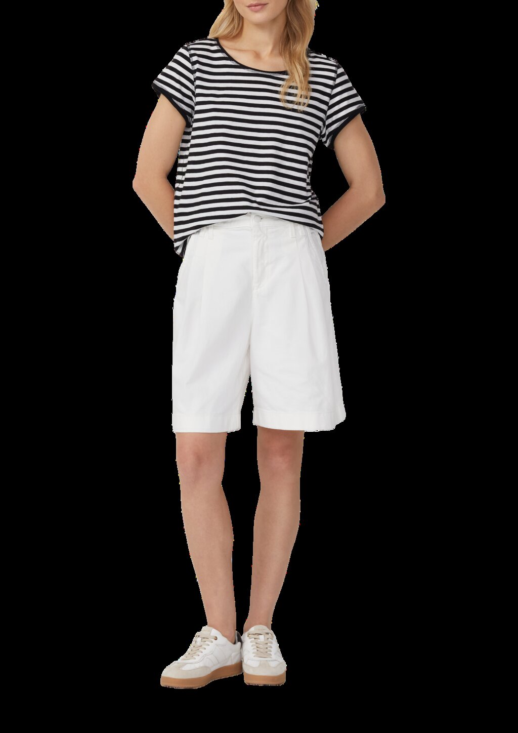 T-Shirt mit Rollkanten und Flammgarnstruktur