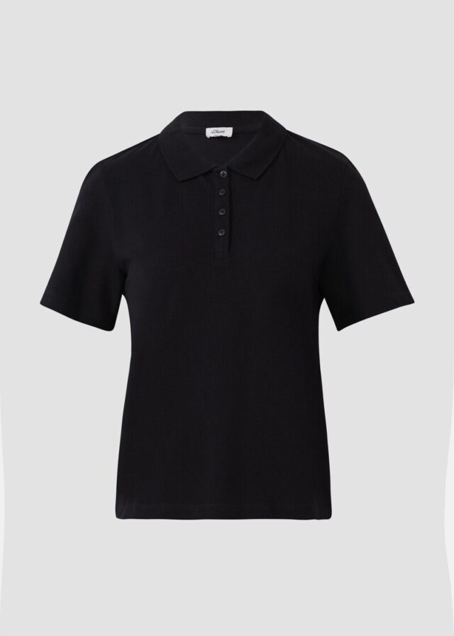 Verkürztes Poloshirt aus Baumwollpiqué