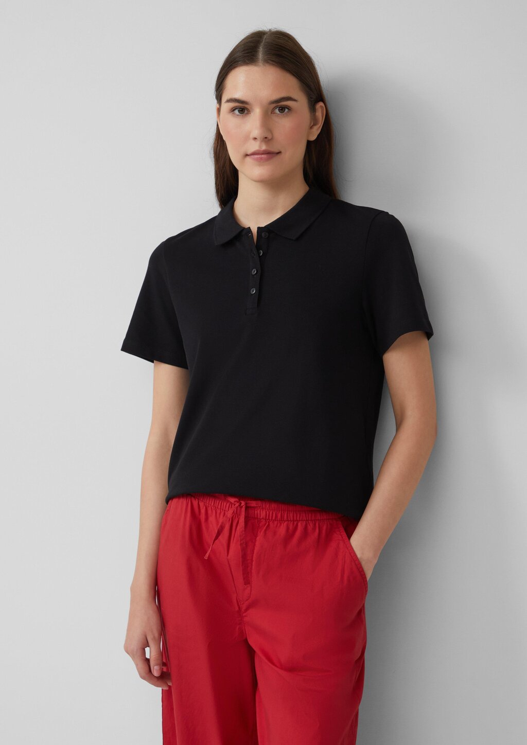 Verkürztes Poloshirt aus Baumwollpiqué