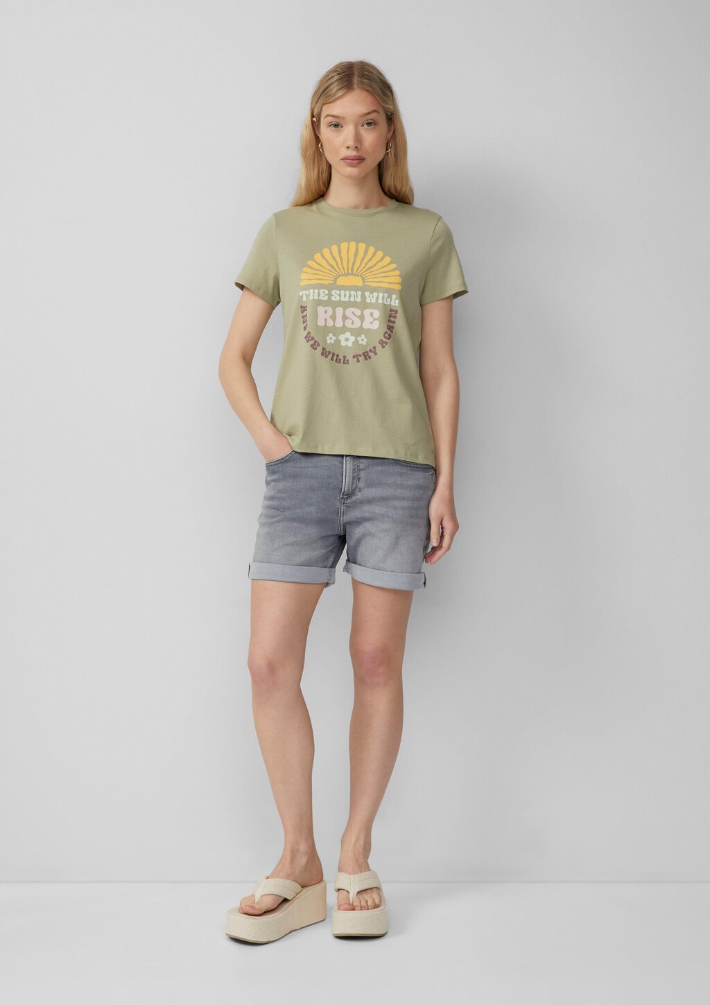 Baumwollshirt mit Frontprint