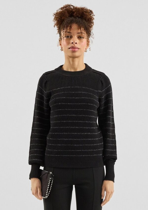 Pullover mit Glitzergarnstreifen