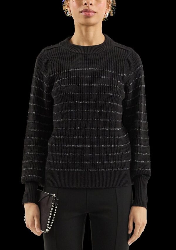 Pullover mit Glitzergarnstreifen