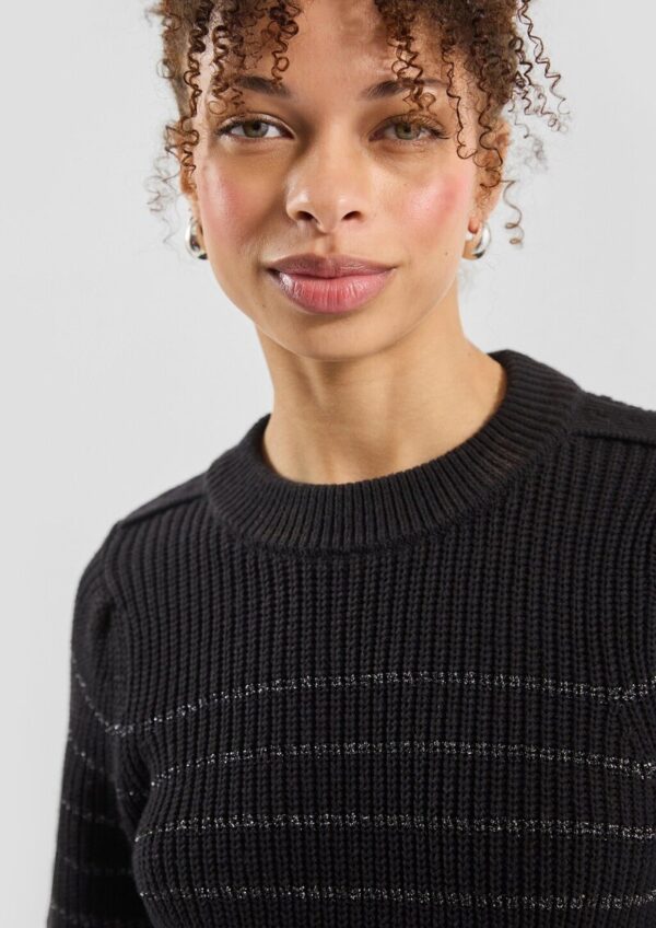 Pullover mit Glitzergarnstreifen