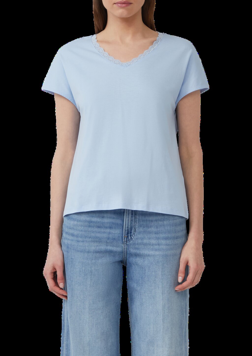 T-Shirt mit Spitze aus Modalmix