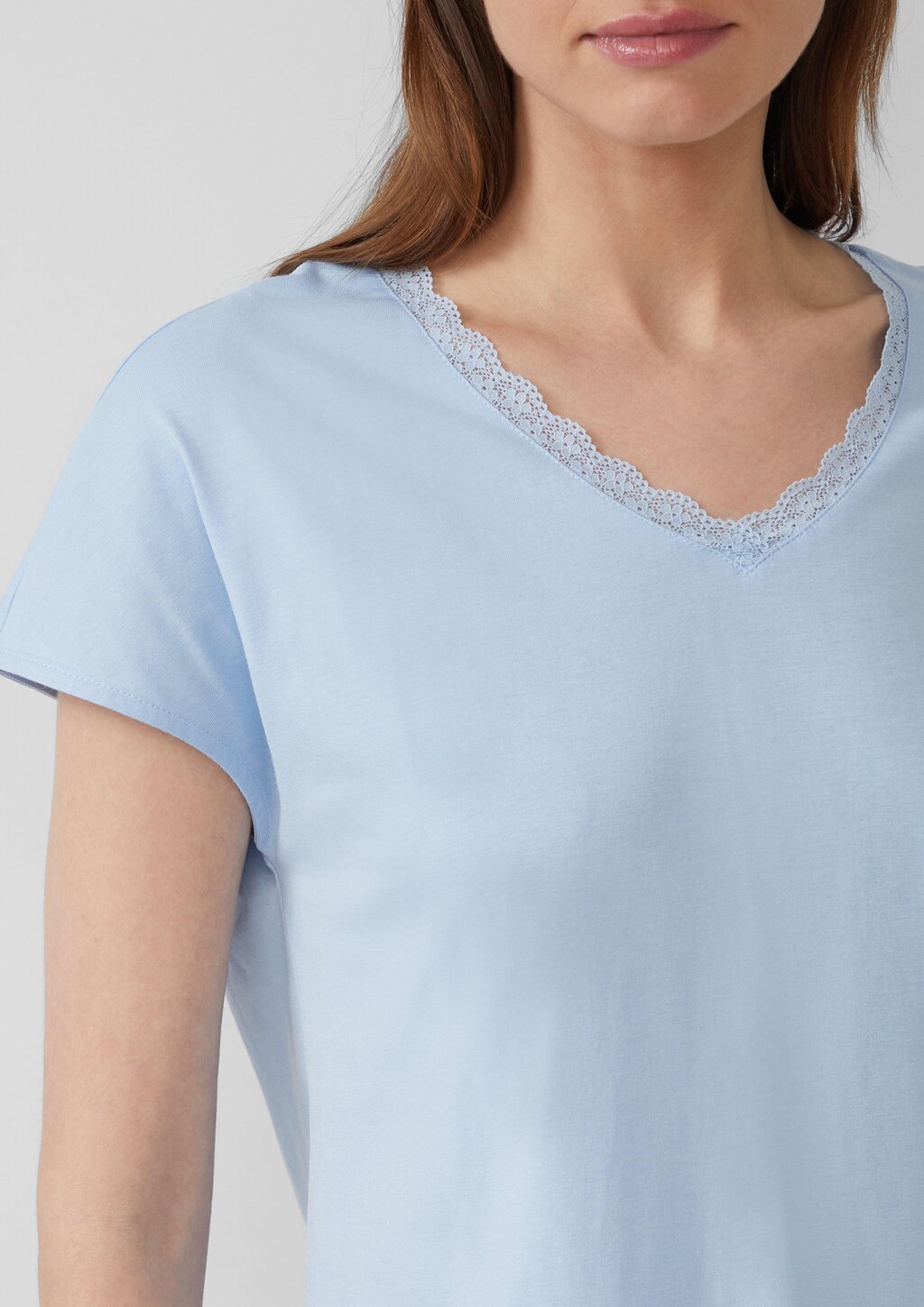 T-Shirt mit Spitze aus Modalmix