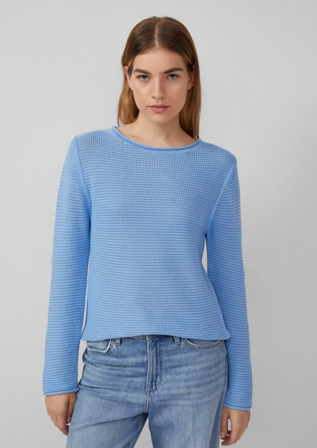 Leichter Strickpullover in Ripp-Optik