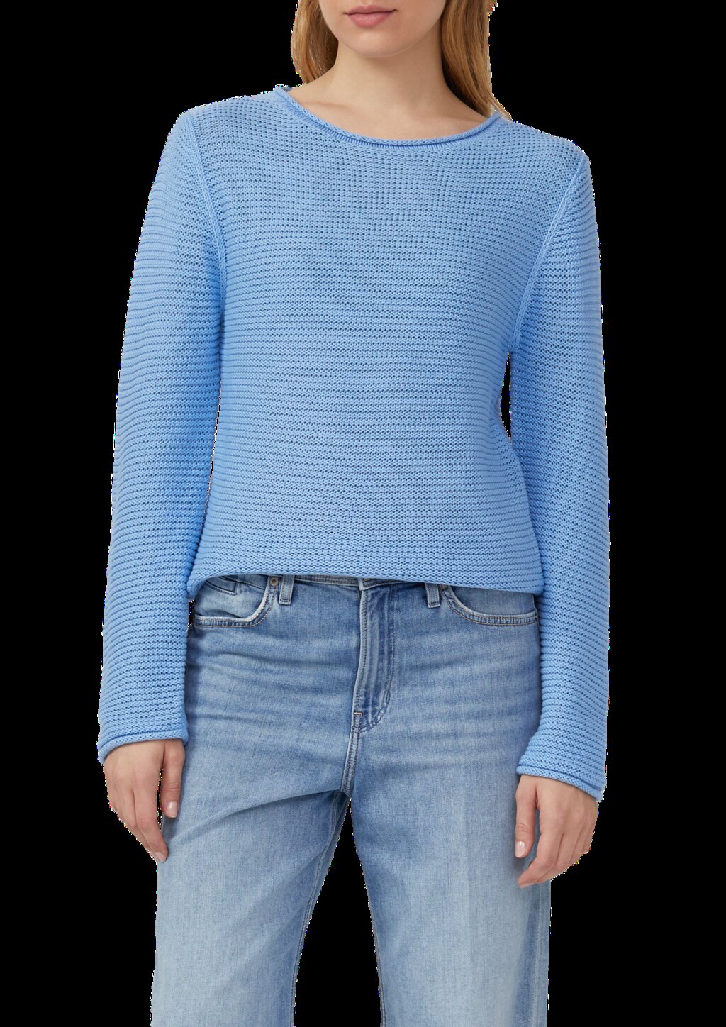 Leichter Strickpullover in Ripp-Optik