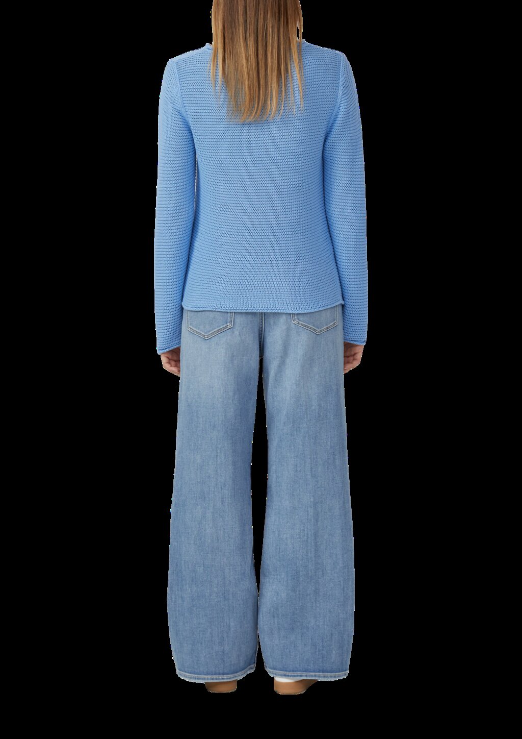 Leichter Strickpullover in Ripp-Optik