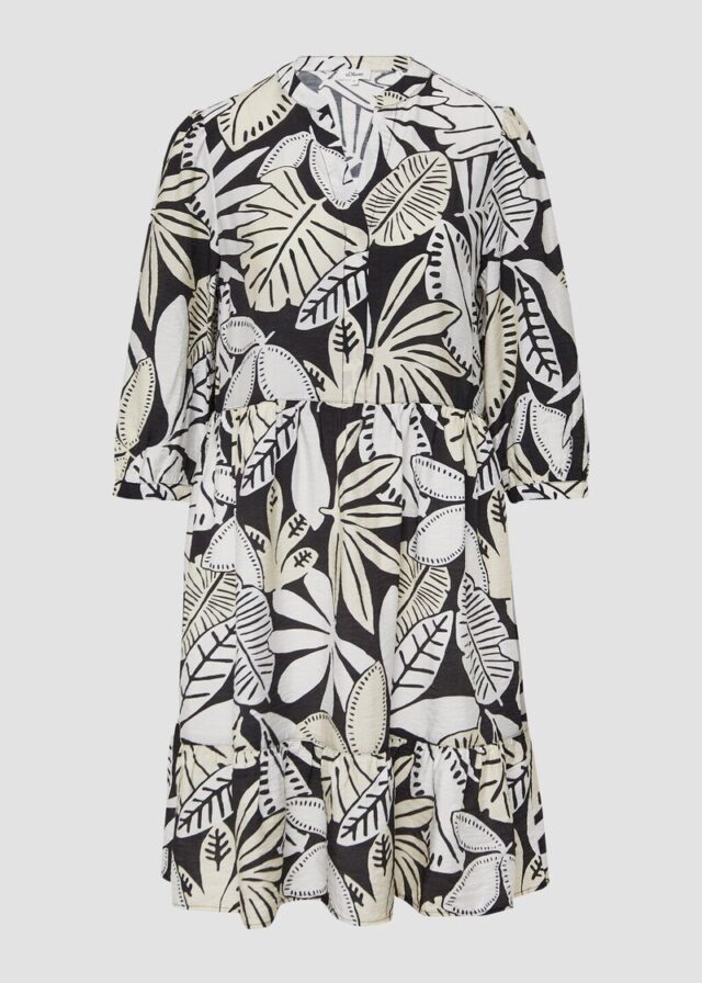 Strukturiertes Kleid aus Viskosemix mit Eingrifftaschen