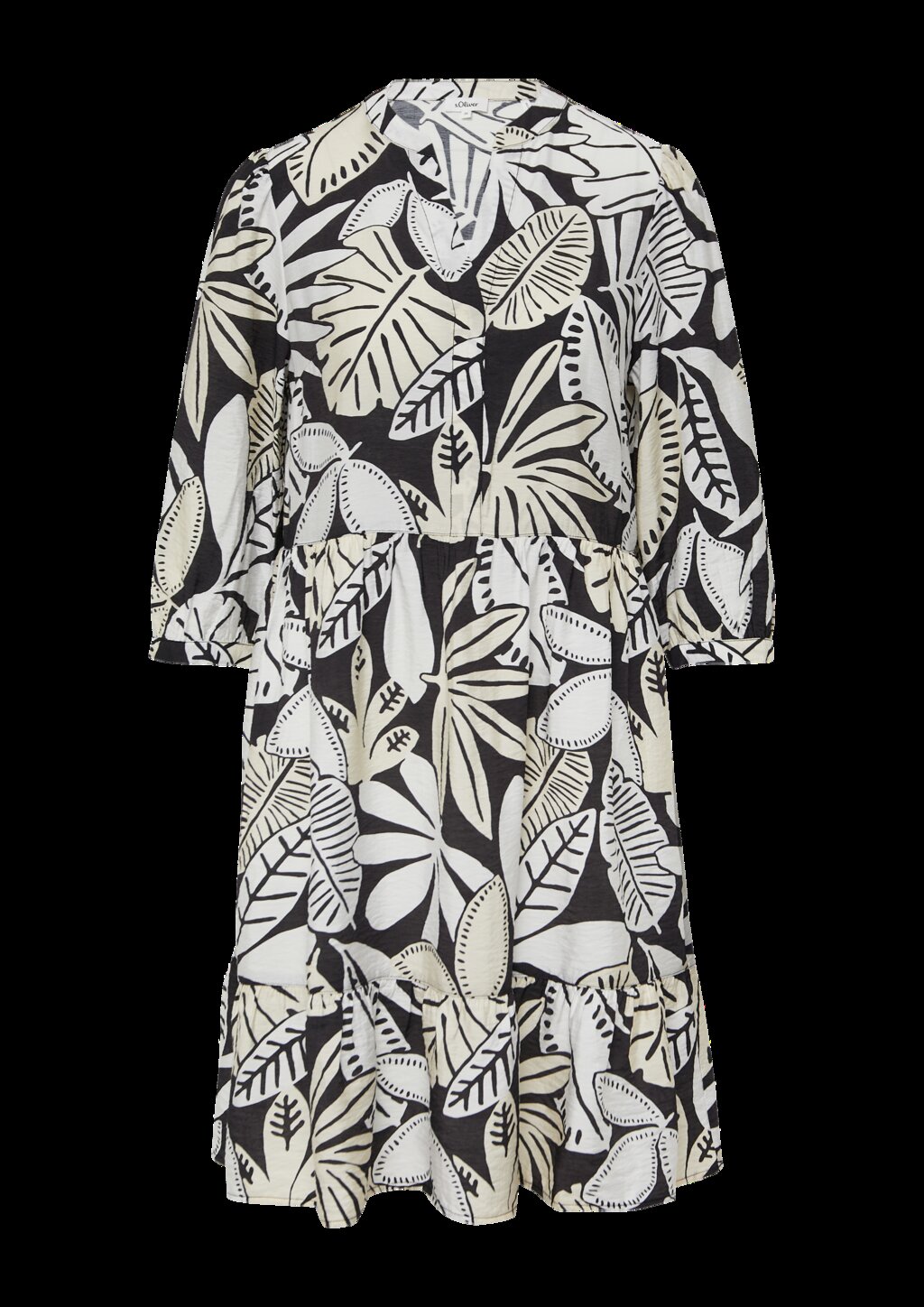 Strukturiertes Kleid aus Viskosemix mit Eingrifftaschen