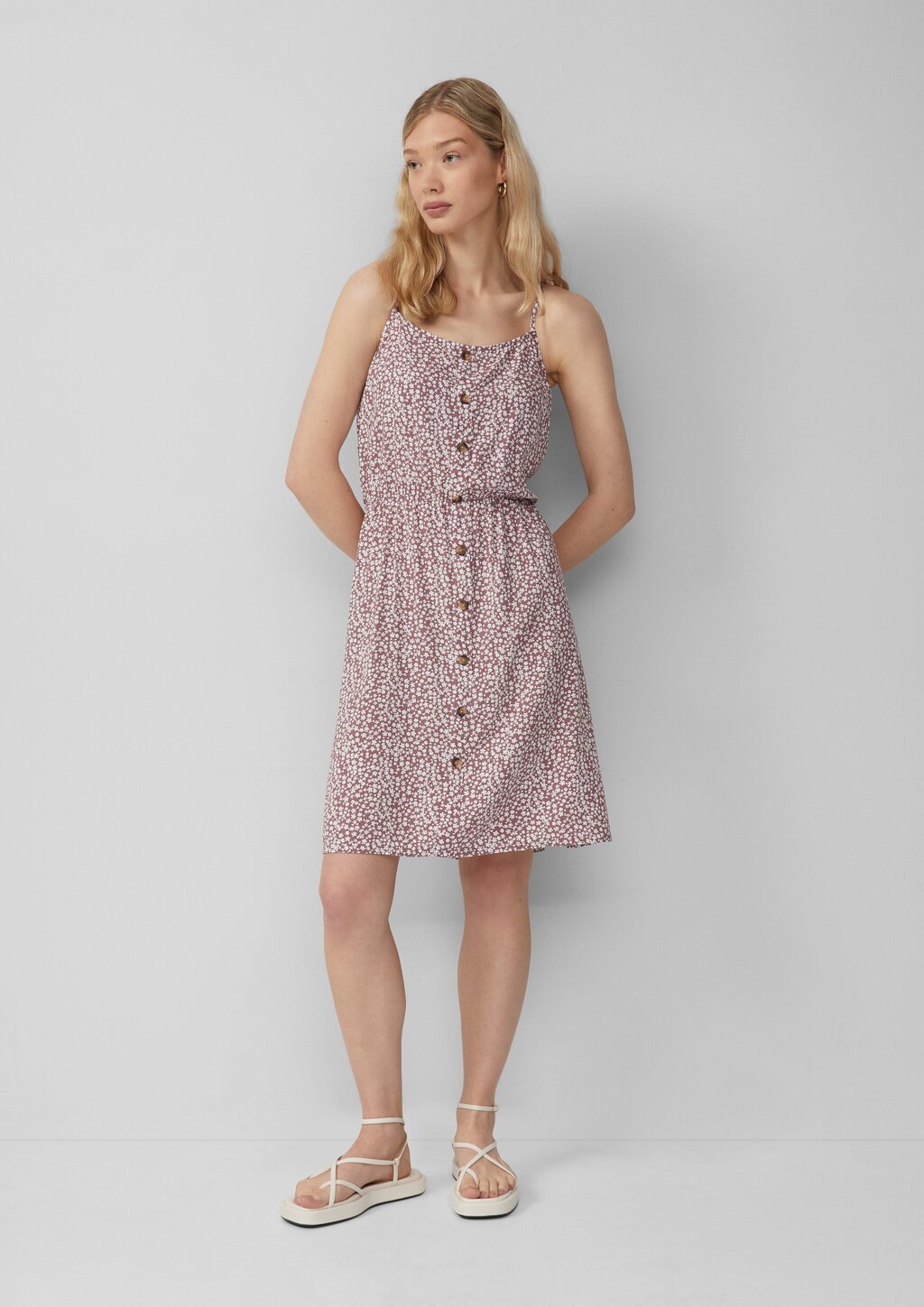 Spaghettiträgerkleid aus Viskose