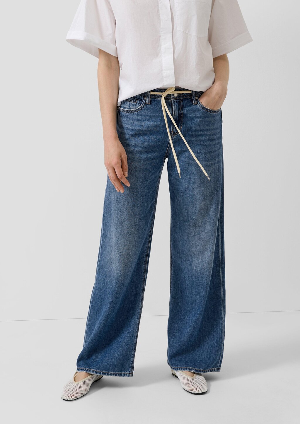 Jeans Suri / Regular Fit / High Rise / Wide Leg / mit Bindedetail
