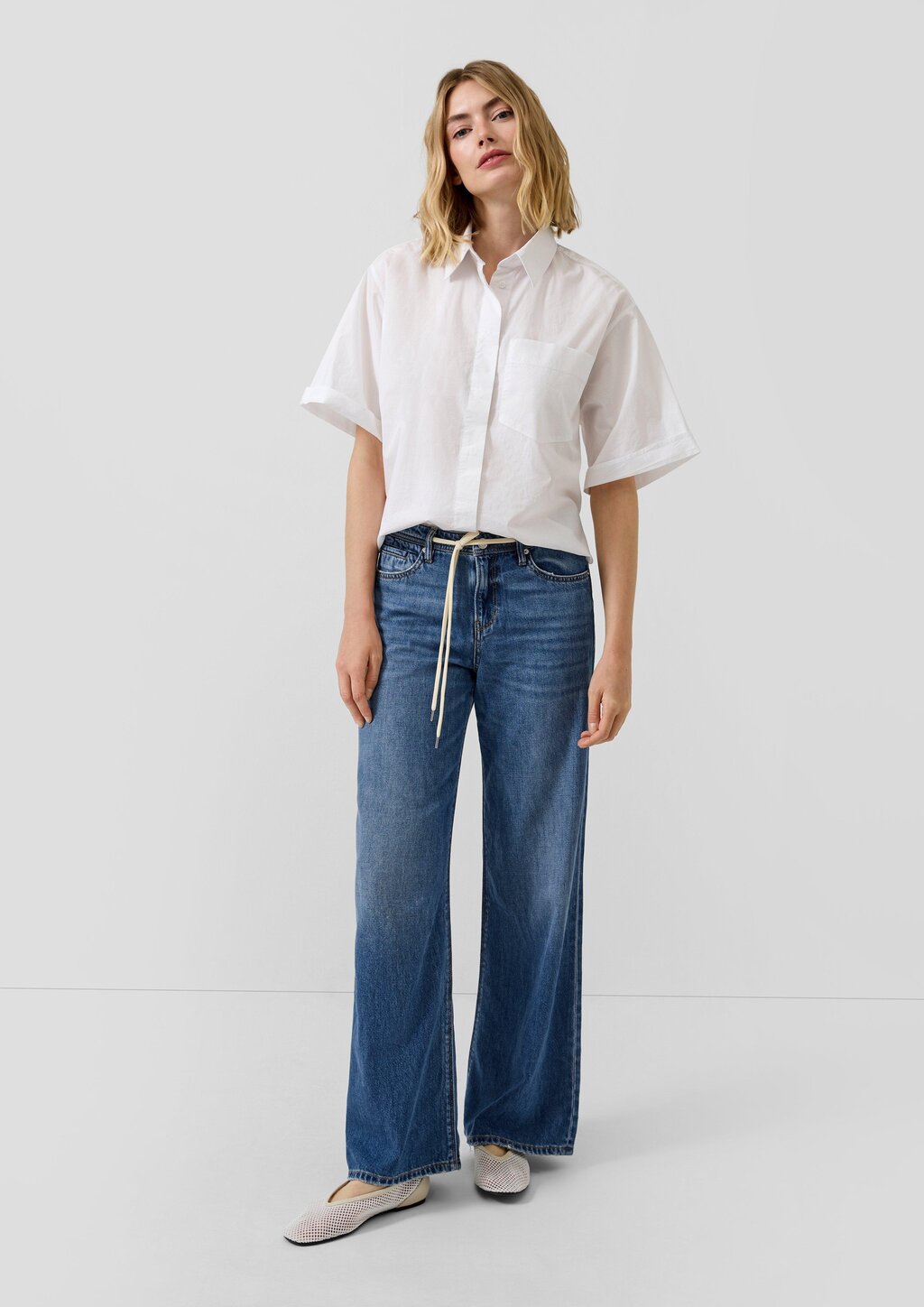 Jeans Suri / Regular Fit / High Rise / Wide Leg / mit Bindedetail