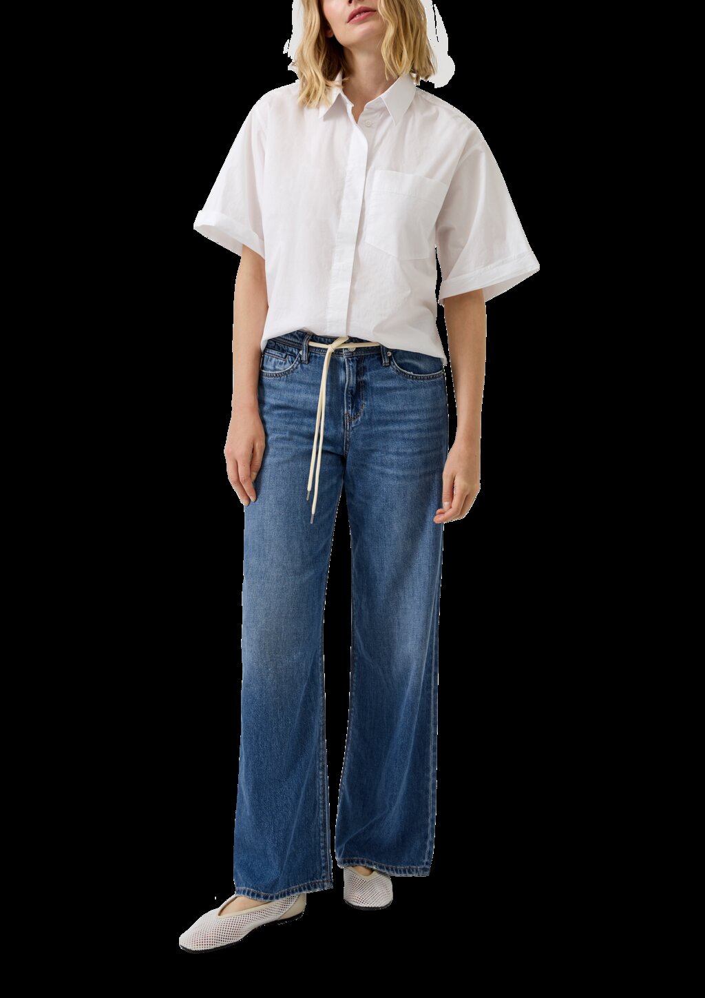Jeans Suri / Regular Fit / High Rise / Wide Leg / mit Bindedetail