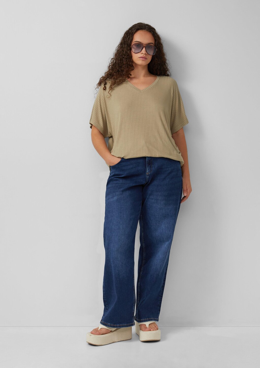 Oversize-Shirt mit Rippstruktur