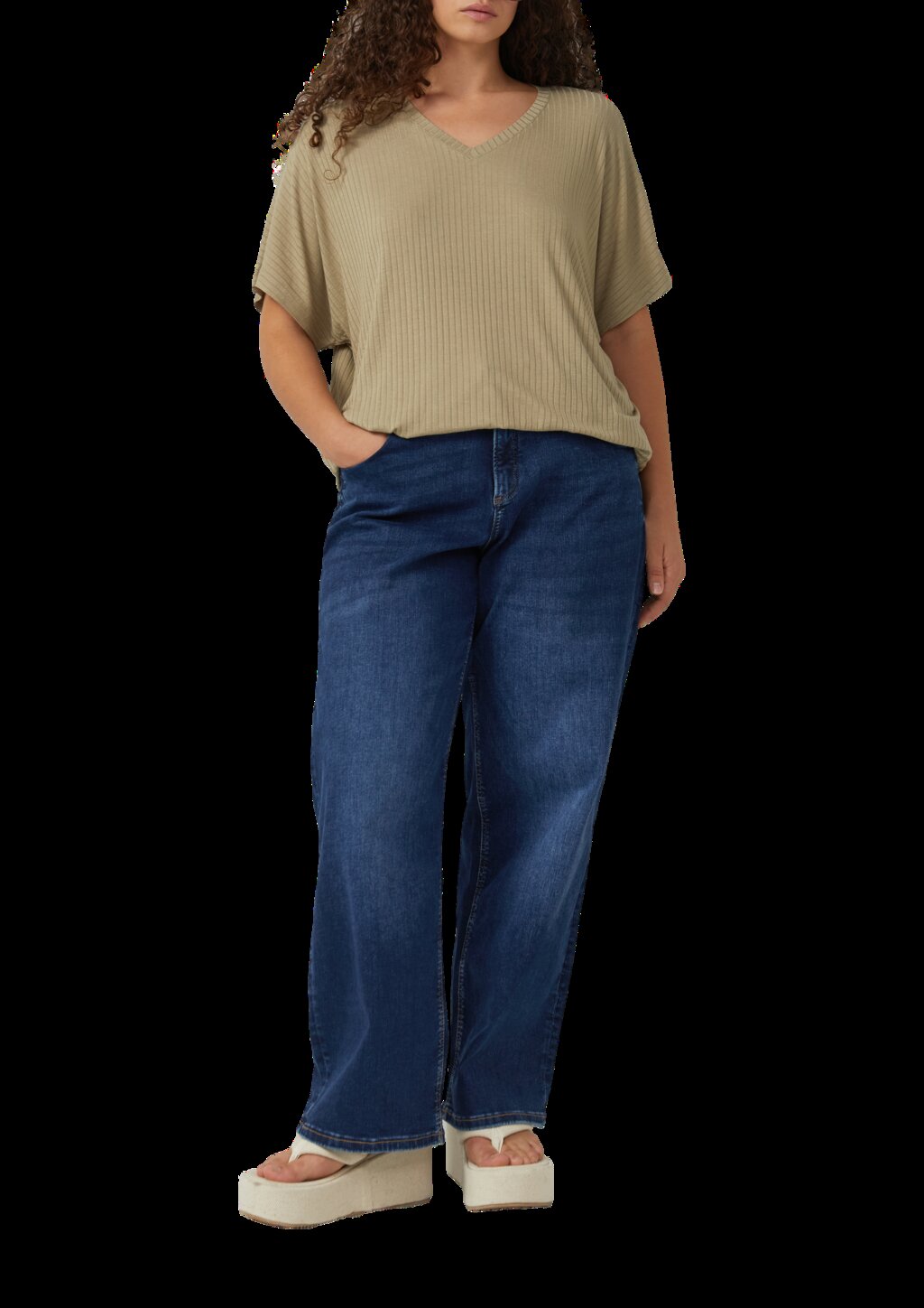 Oversize-Shirt mit Rippstruktur