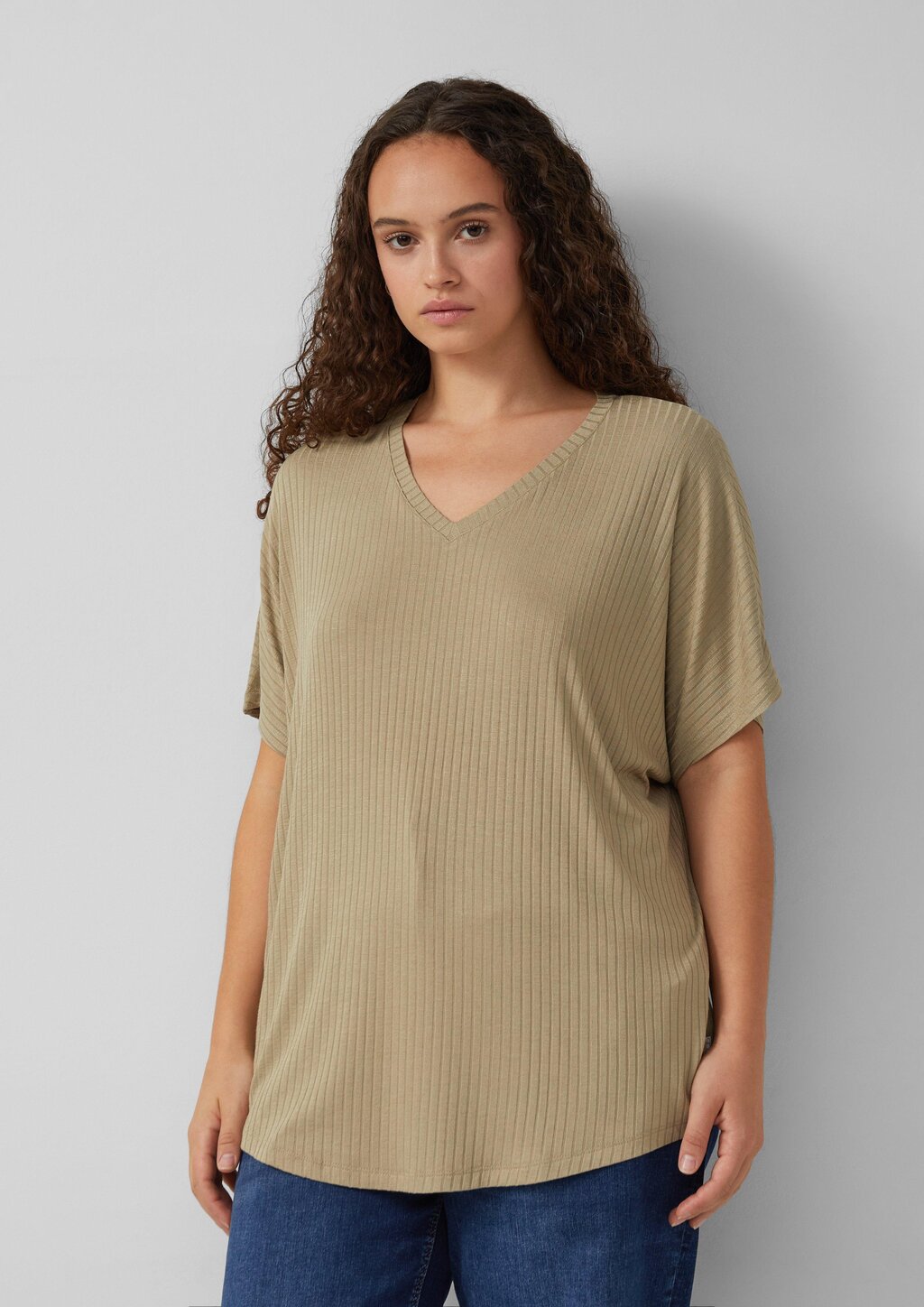 Oversize-Shirt mit Rippstruktur