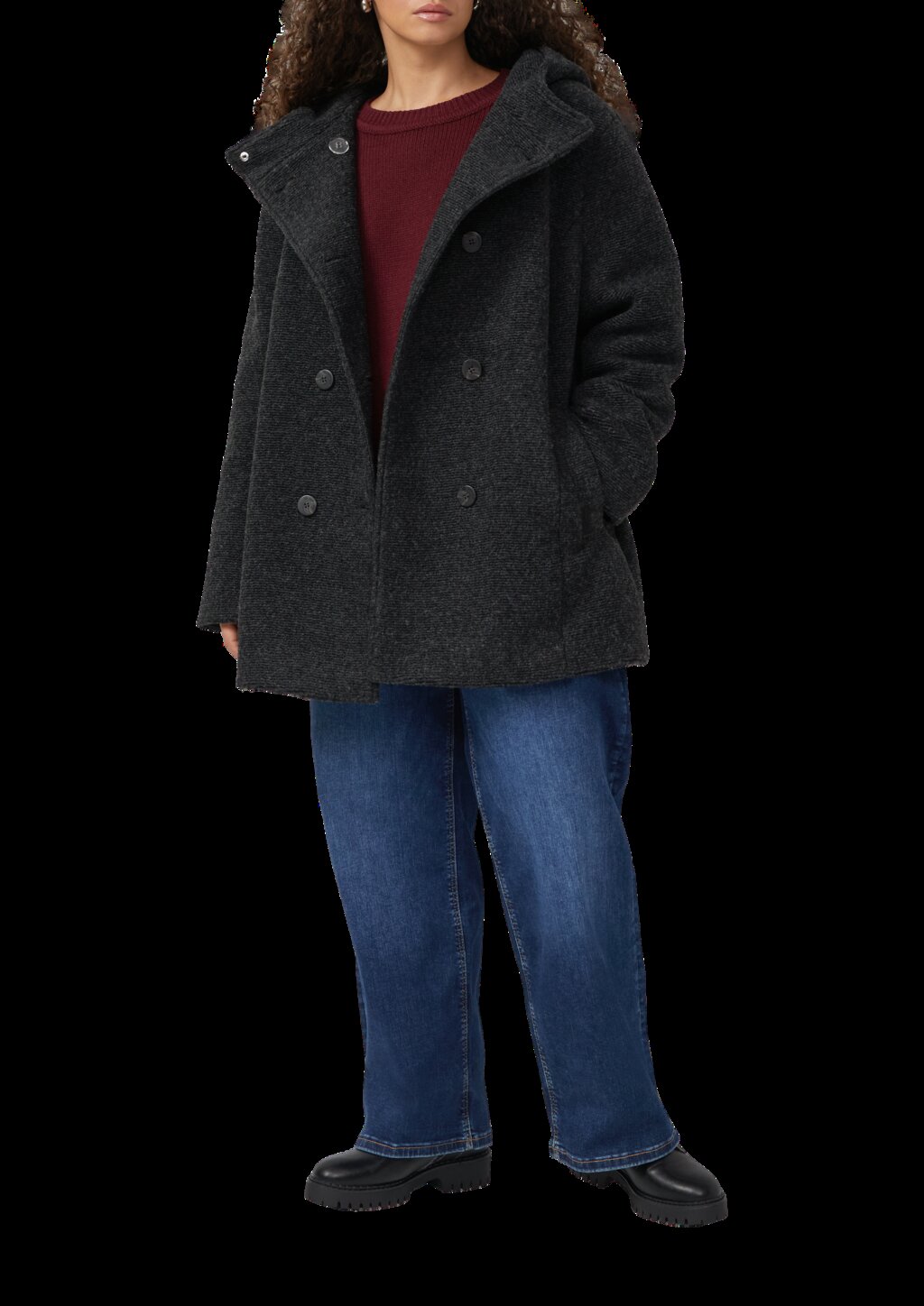 Kurzmantel in Wolloptik